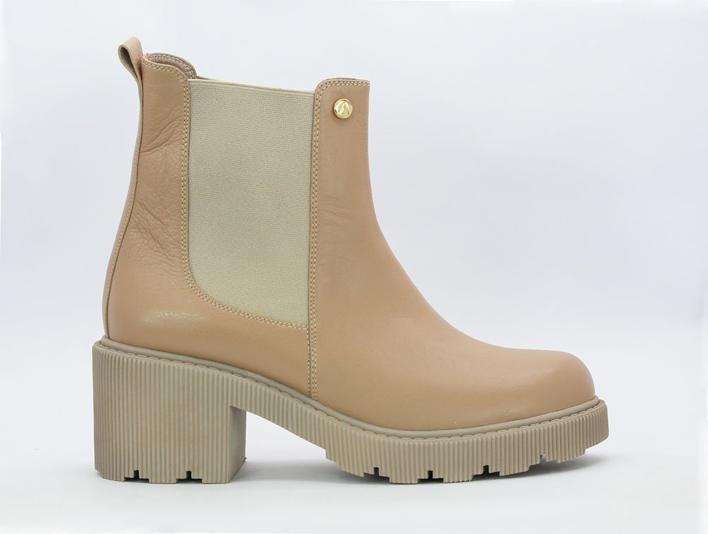 Botin en cuero capuchino