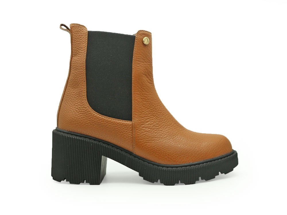Botin en cuero miel