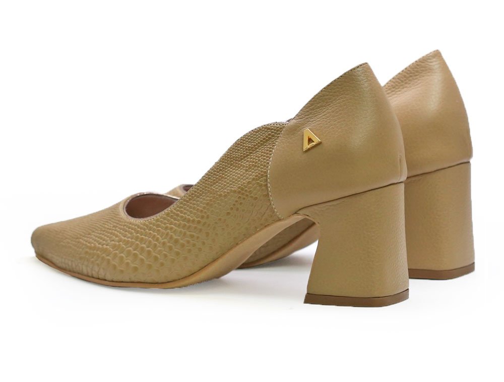 Zapatilla de tacon en cuero calido - Imagen 3