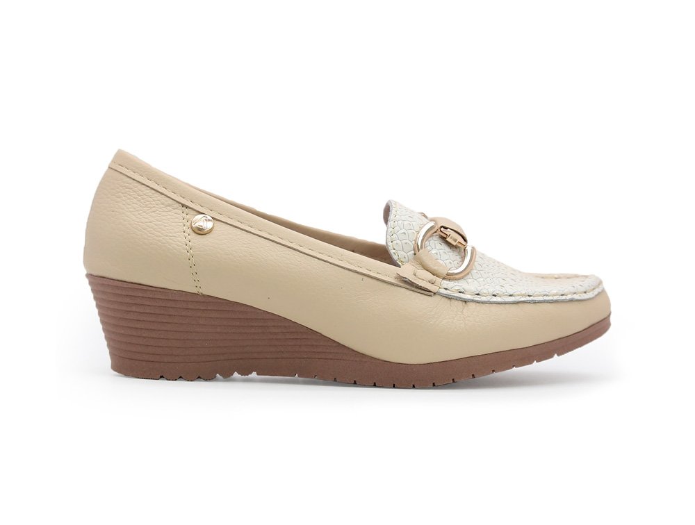 Mocasin en cuero mantequilla
