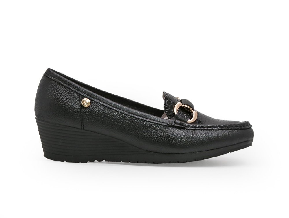 Mocasin en cuero negro