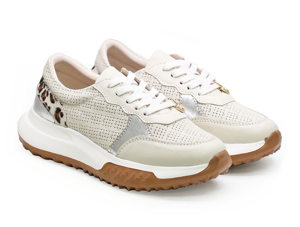 Alternative view of Tenis en cuero blanco