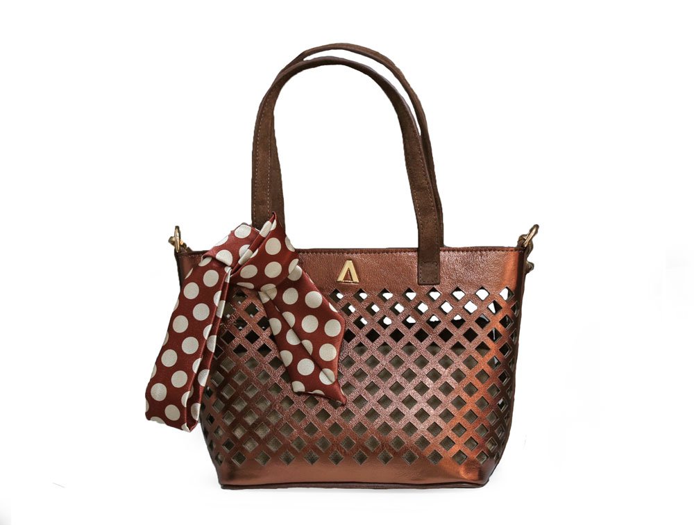 Bolso en cuero cobre