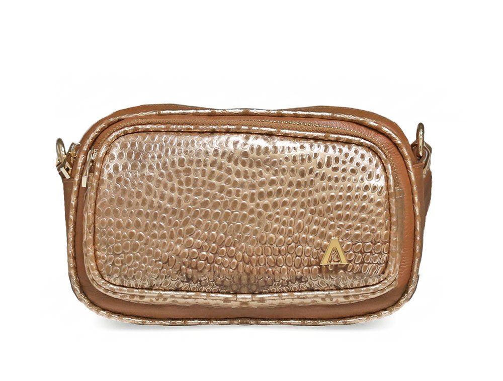 Bolso en cuero miel