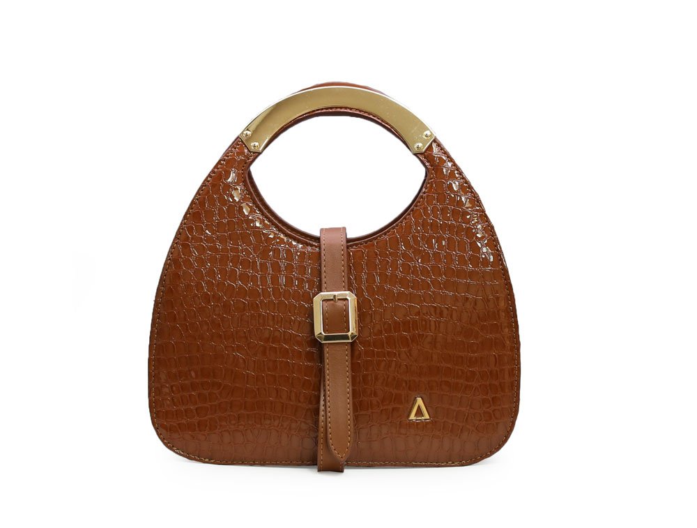 Bolso en cuero caramelo