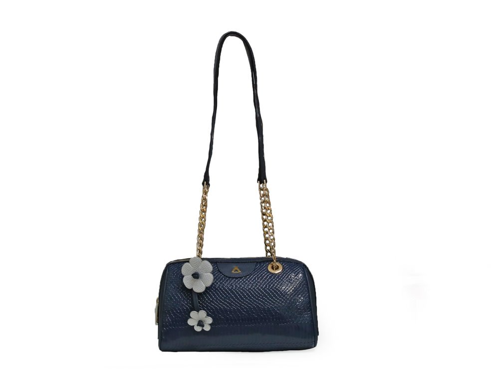 Bolso en cuero azul