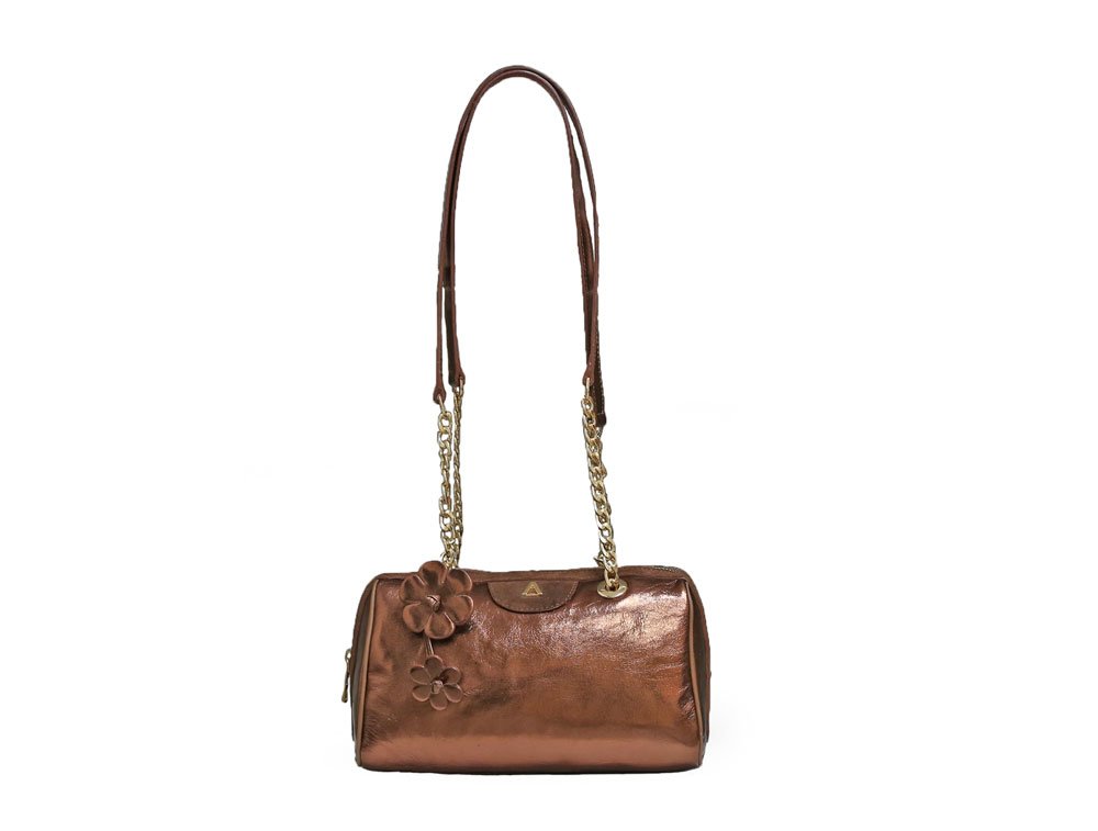 Bolso en cuero bronce