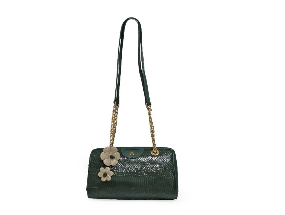 Bolso en cuero verde