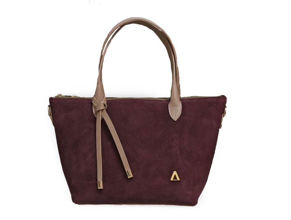 Bolso en cuero ciruela