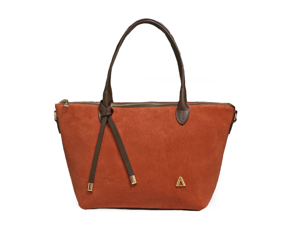 Bolso en cuero naranja