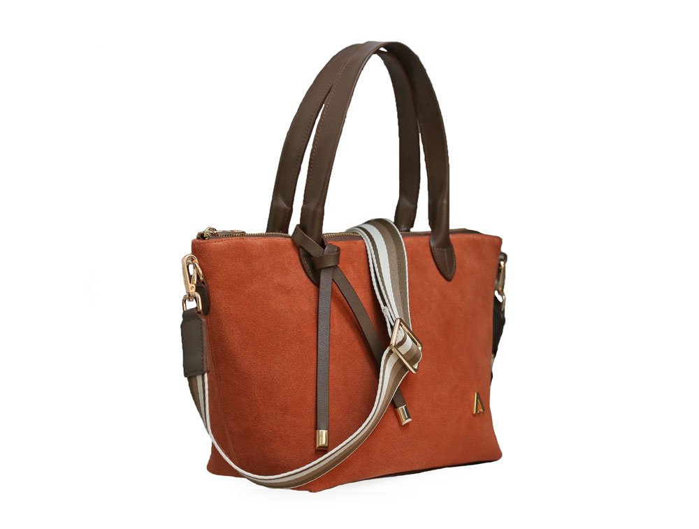 Alternative view of Bolso en cuero naranja