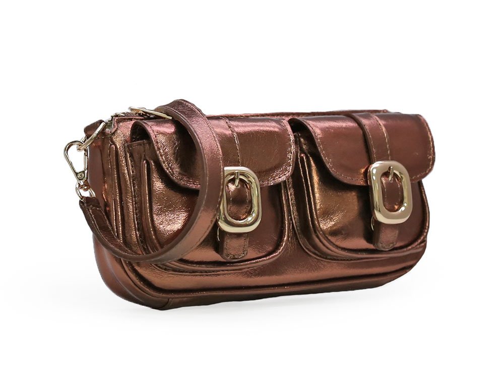 Alternative view of Bolso en cuero bronce