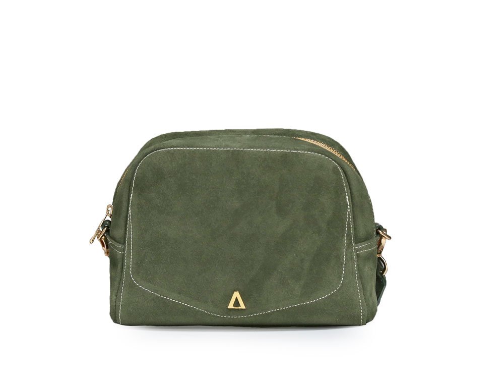 Bolso en cuero verde