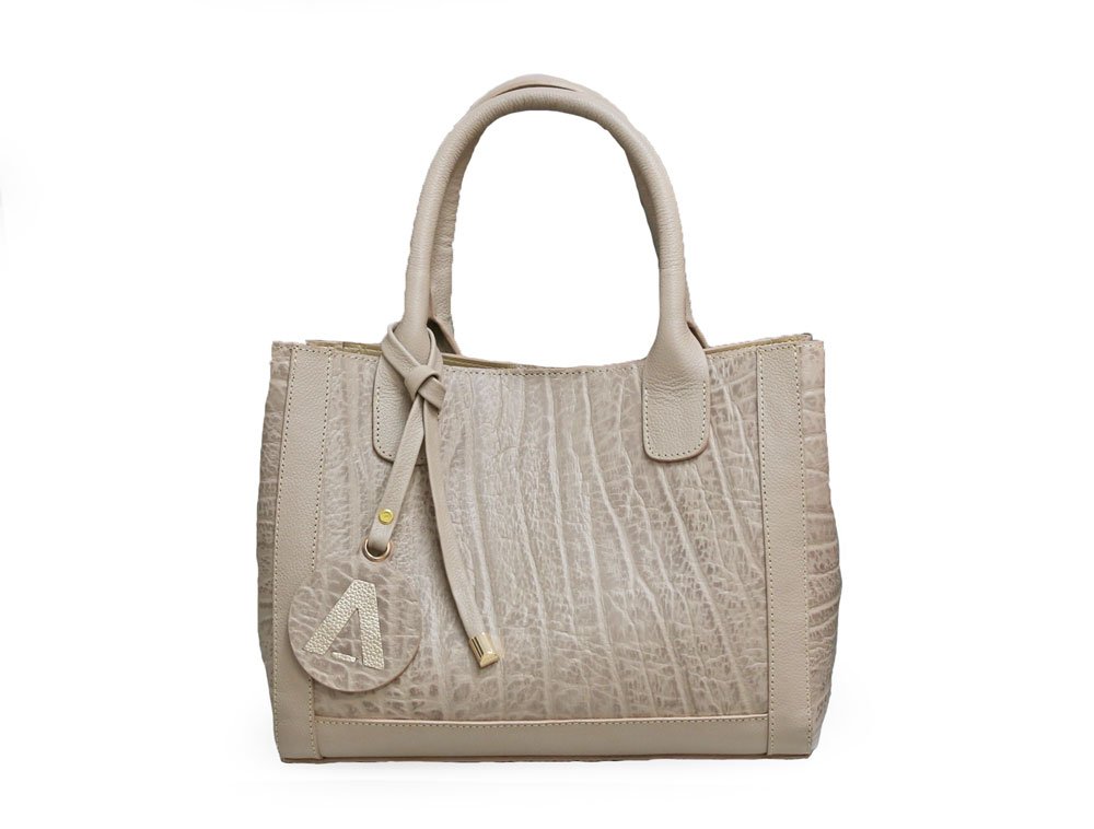 Bolso en cuero arena
