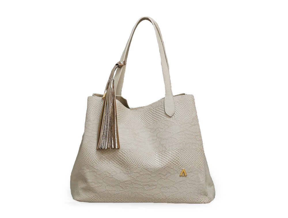 Bolso en cuero arena
