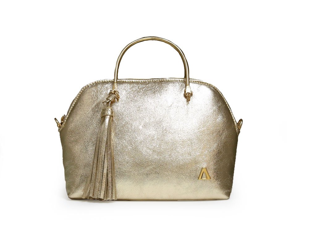Bolso en cuero oro