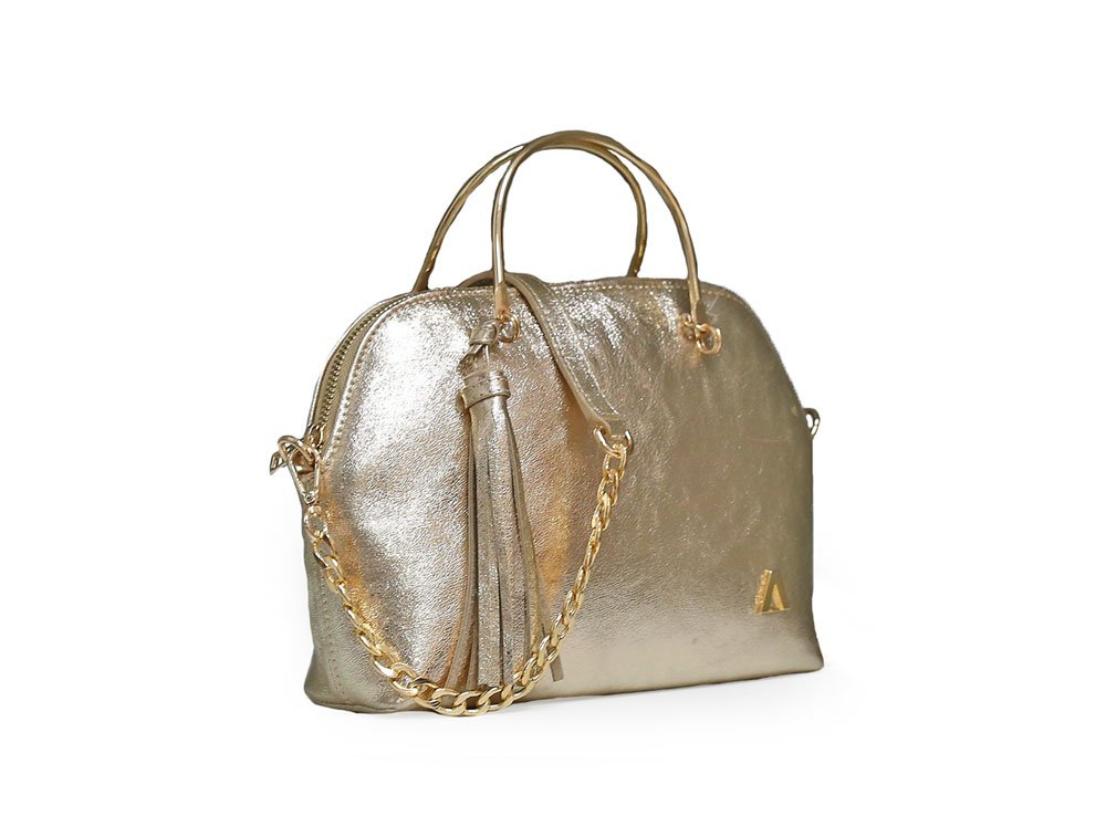 Alternative view of Bolso en cuero oro