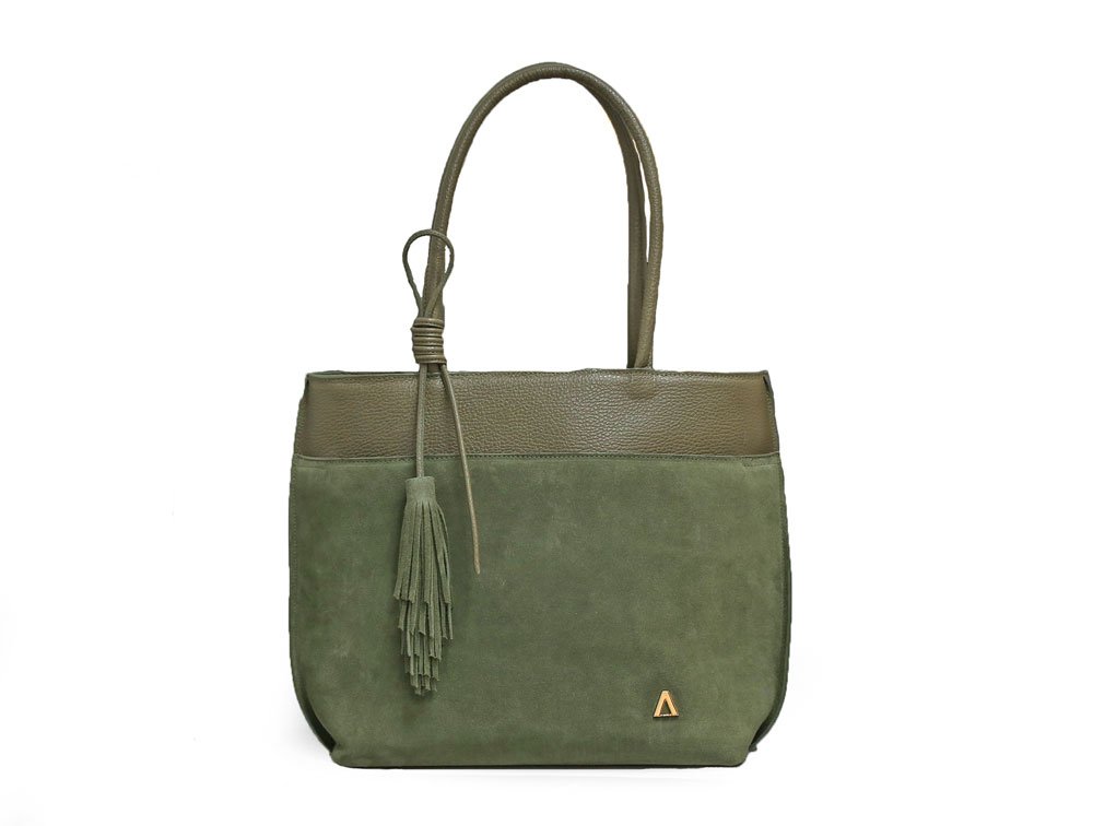 Bolso en cuero verde