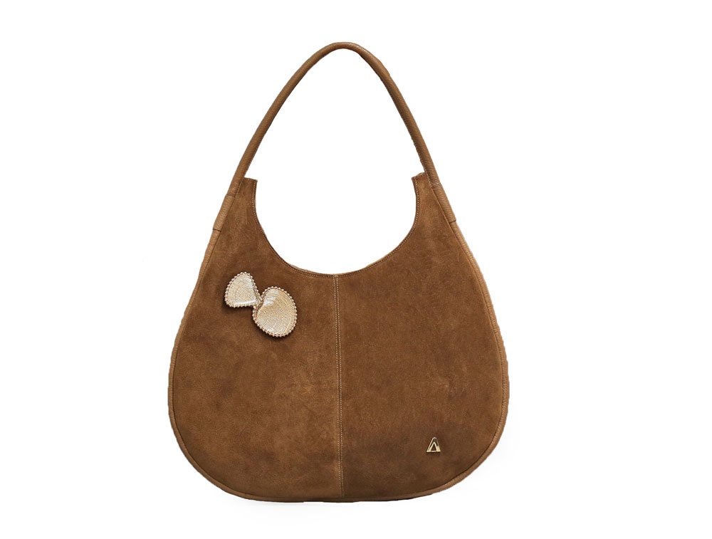 Bolso en cuero miel