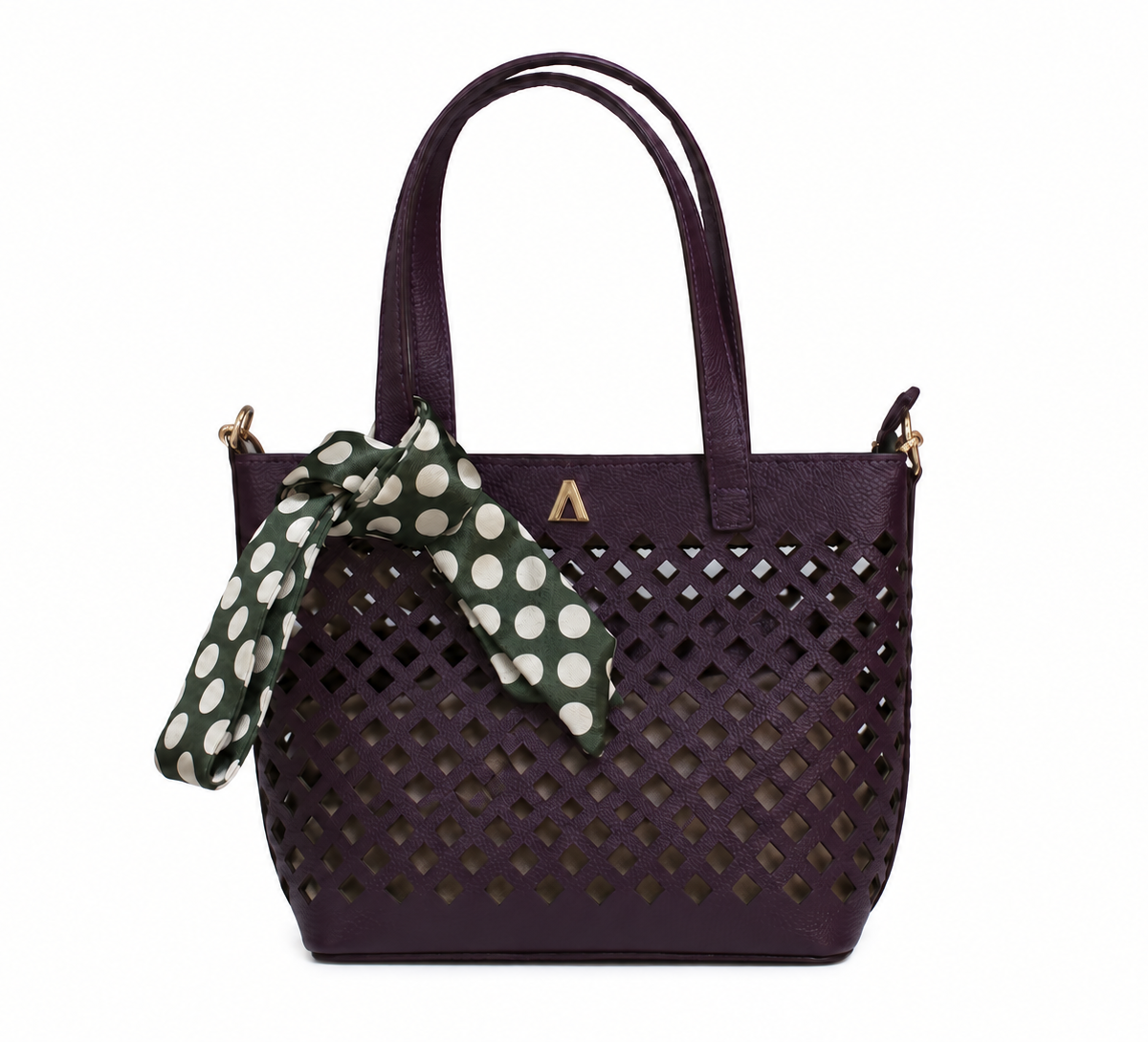 Bolso en cuero ciruela