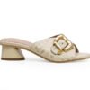 Sandalia en cuero latte