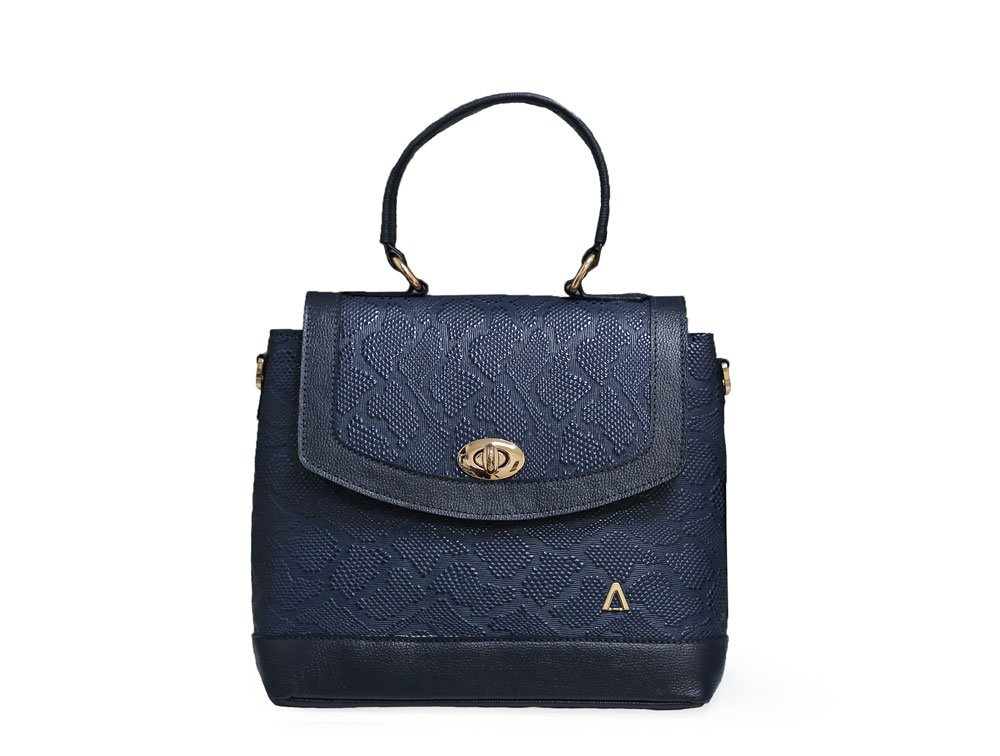Bolso en cuero azul