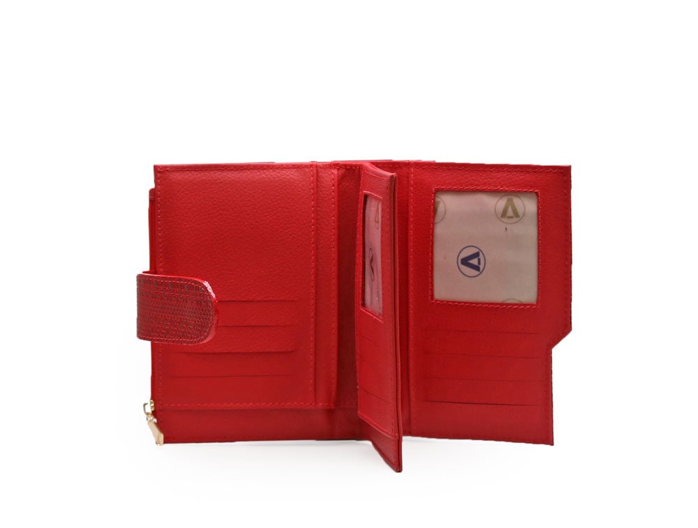 Alternative view of Billetera en cuero rojo