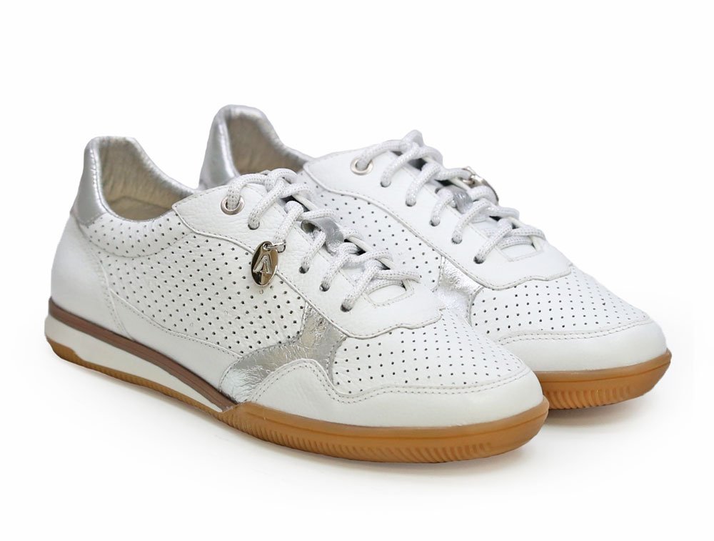 Alternative view of Tenis en cuero blanco