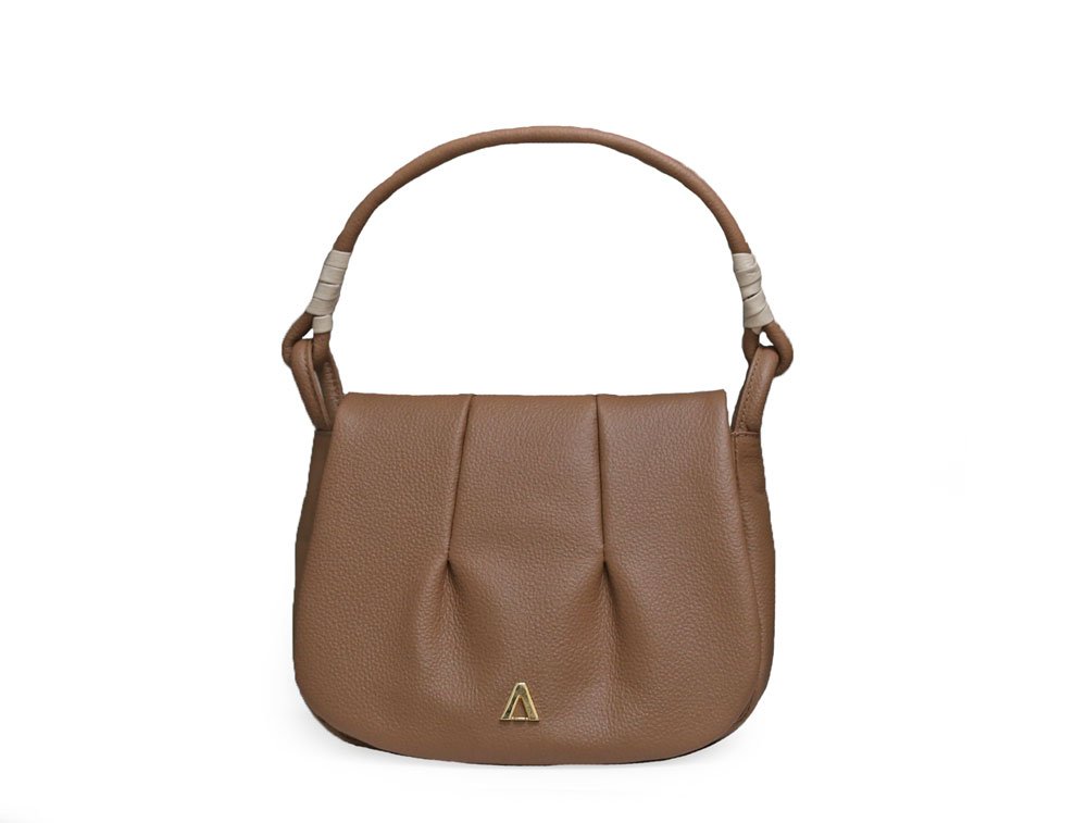Bolso en cuero miel