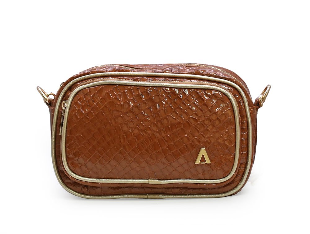 Bolso en cuero miel