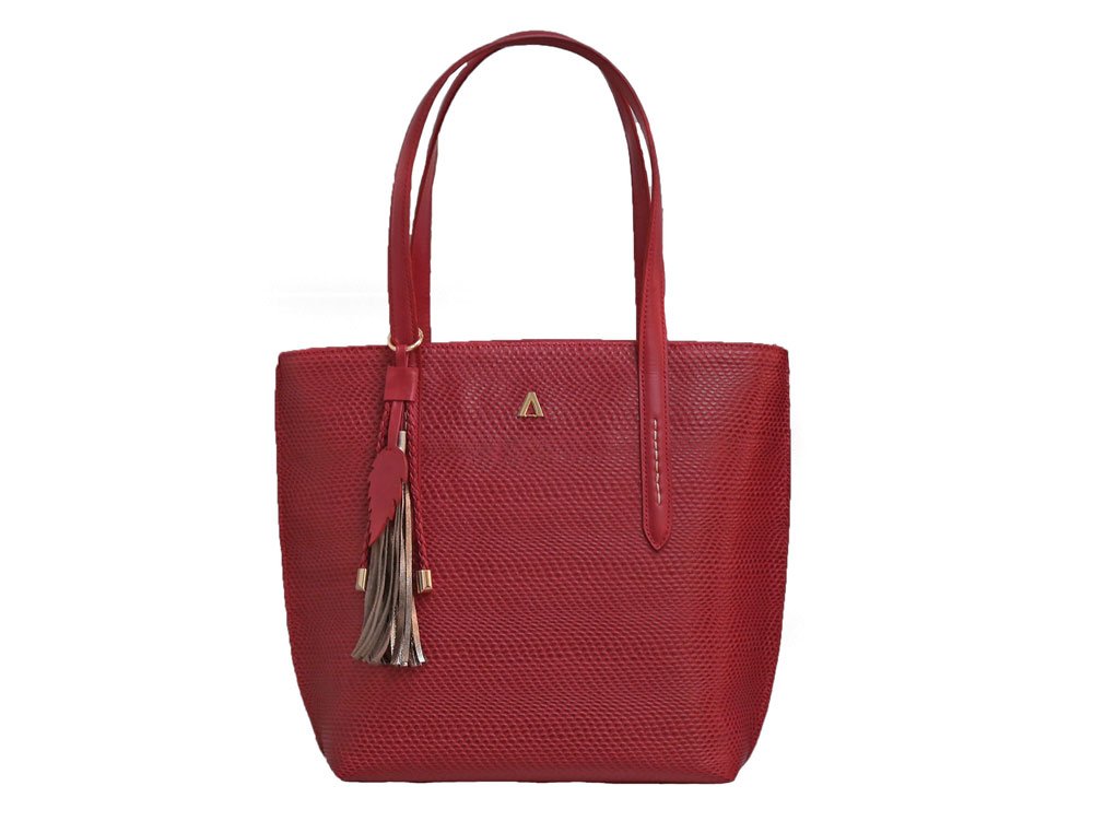 Bolso en cuero rojo