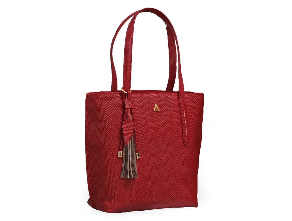 Alternative view of Bolso en cuero rojo