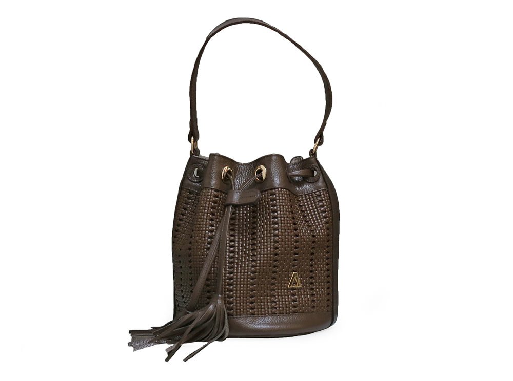 Bolso en cuero chocolate