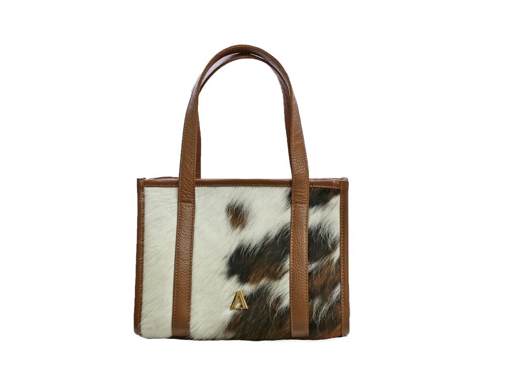 Bolso en cuero miel