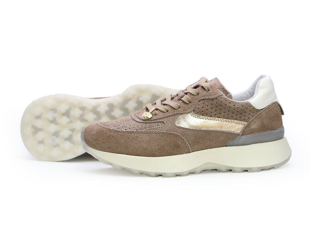 Tenis en cuero oro - Imagen 3