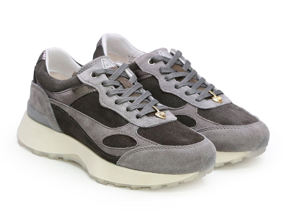 Tenis en cuero gris - Imagen 2