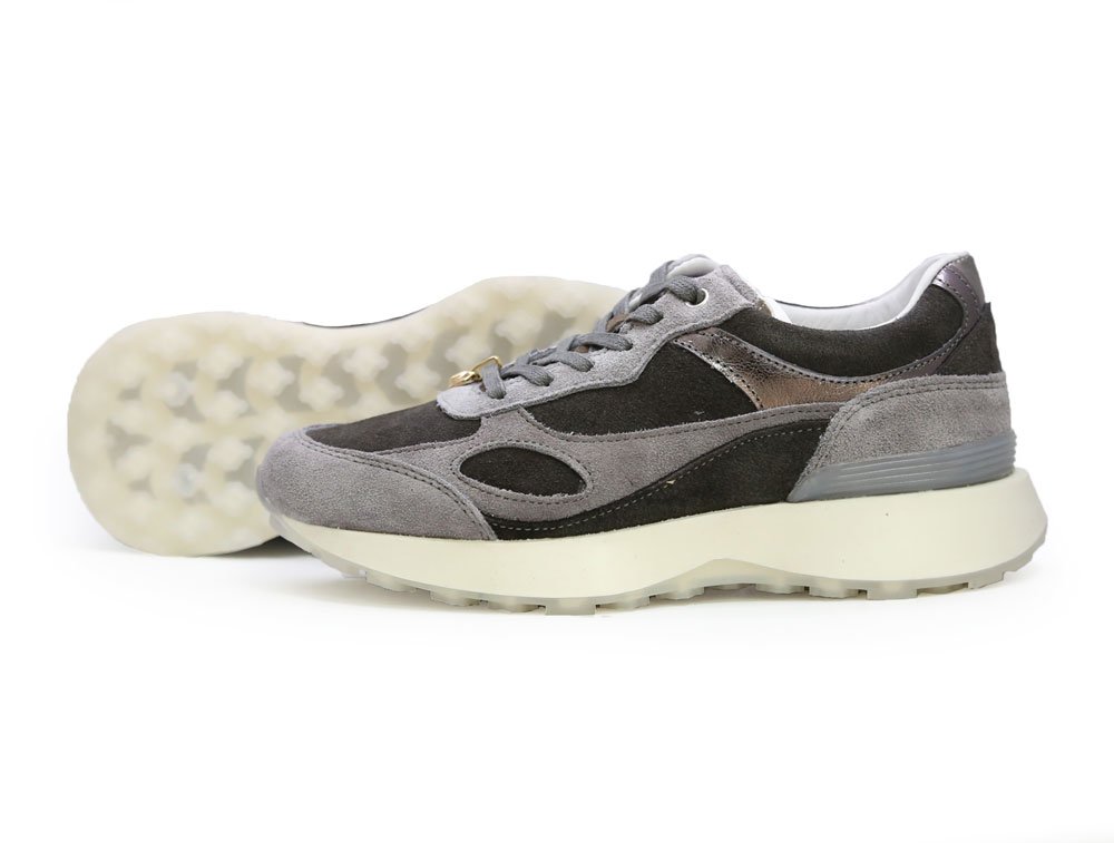 Tenis en cuero gris - Imagen 3