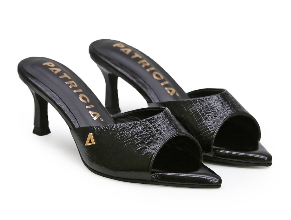 Alternative view of Sandalia en cuero negro