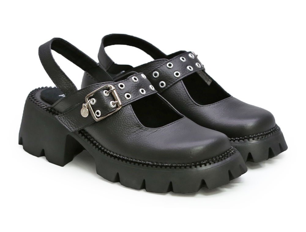 Alternative view of Zueco en cuero negro
