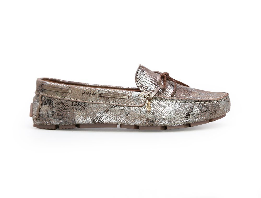 Mocasin en cuero beige