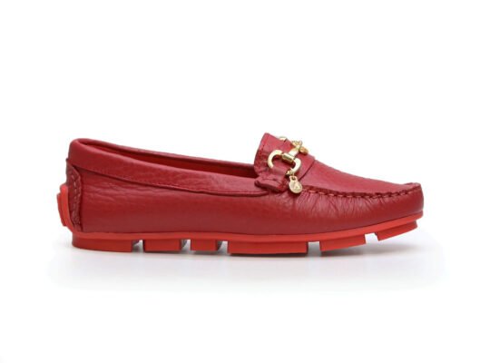 Mocasin en cuero rojo