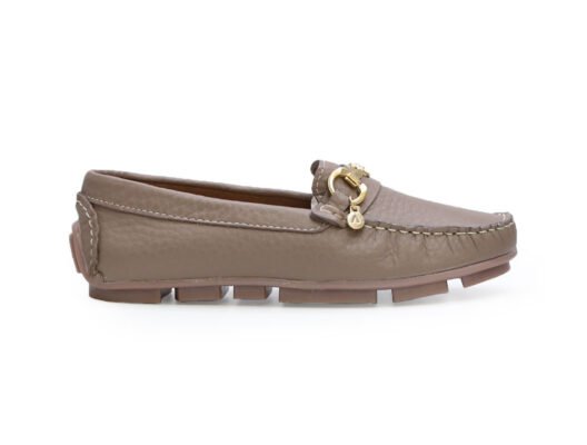 Mocasin en cuero topo