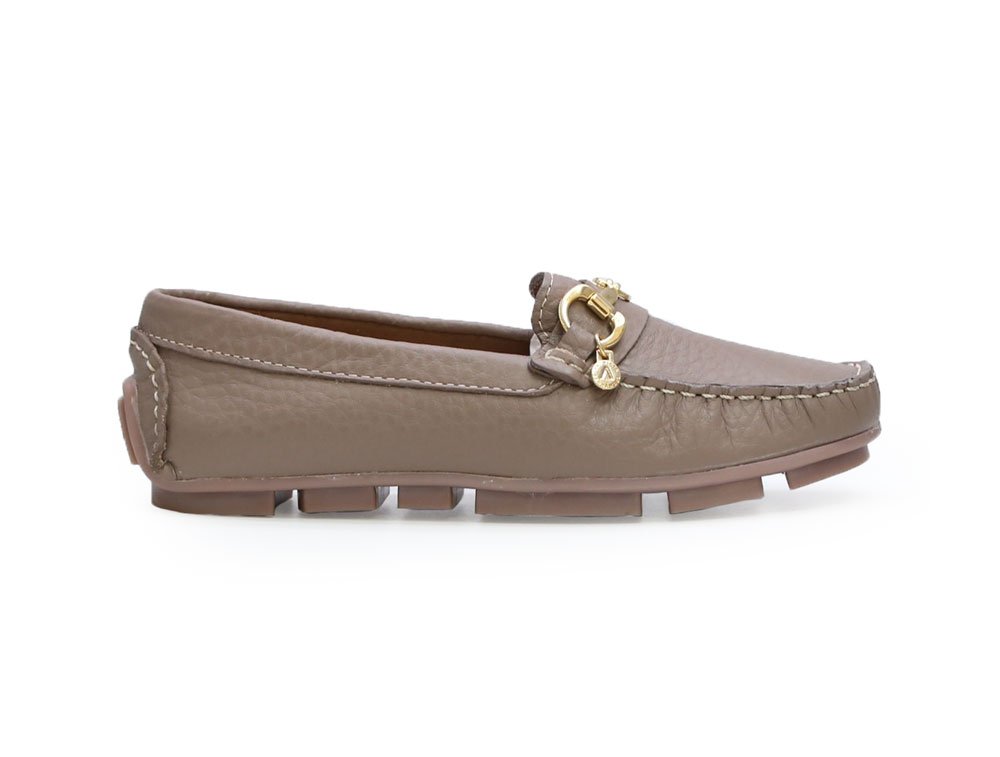 Mocasin en cuero topo