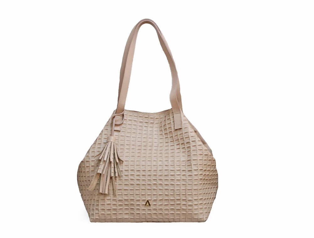 Bolso en cuero nude