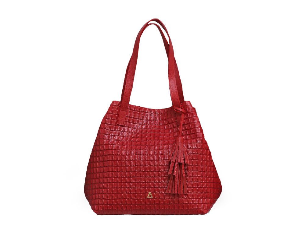Bolso en cuero rojo