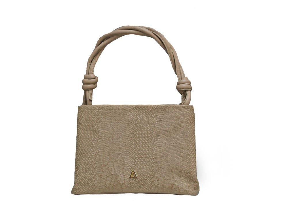 Bolso en cuero pardo