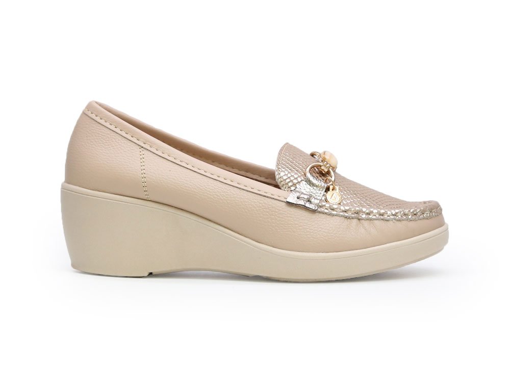 Mocasin en cuero mocca