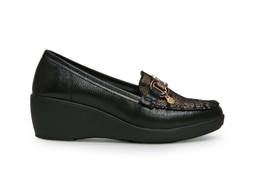 Mocasín en cuero negro