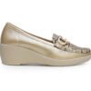 Mocasín en cuero oro