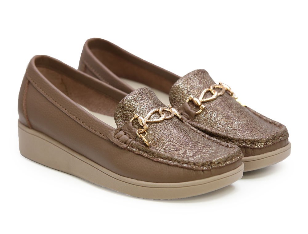 Mocasin en cuero brownie - Imagen 2